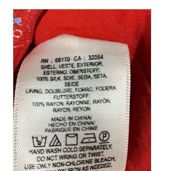 ❌Anthropologie Isabelle Red Silk Floral Bell Sleeve Shift Dress 2 - Picture 9 of 9